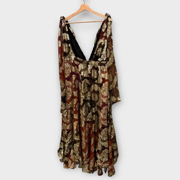 NWT Farm Rio Sleeveless V-Neck Jacquard Lurex A-Line Maxi Dress Size XL - Image 6