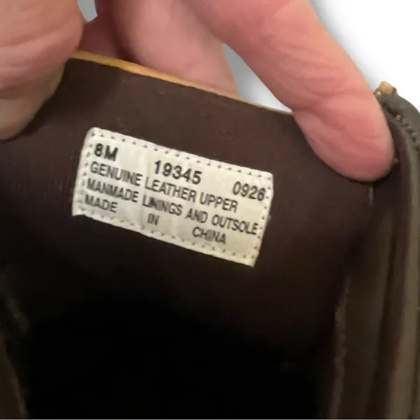 Timberland VTG Y2K wheat genuine leather lace up square toe wedge boots sz 8 - Image 10