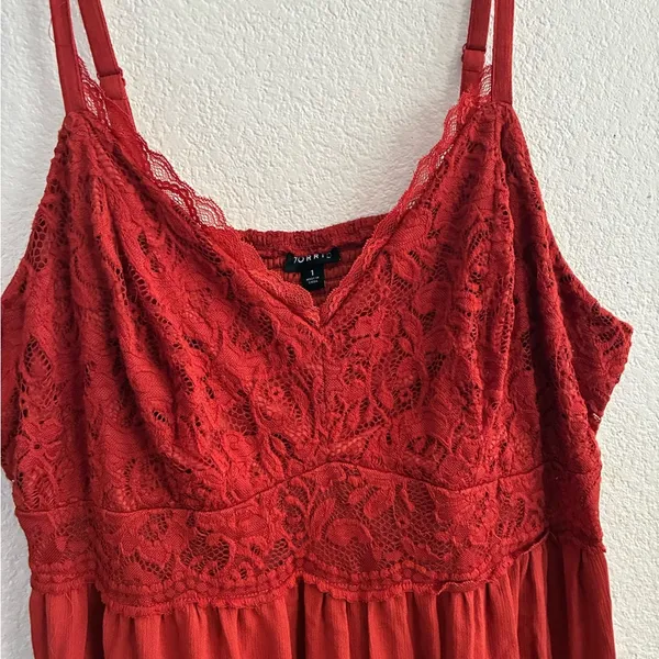 Ruffled Smocked Lace Babydoll Spaghetti Strap Crinkle Gauze Tank Top 1 - Image 5