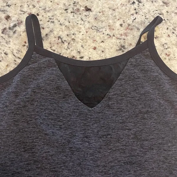 Beyond Yoga Tank Top Womens XS Gray Space Dye Mesh V-Neck Active Cami SM15AW - Image 2