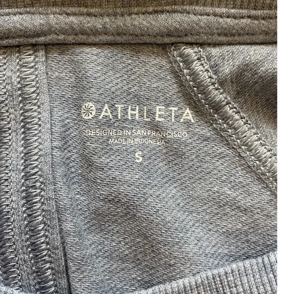 Athleta Purist Sweatshirt Heathered Grey Raglan Center Seam High Low Hem Small - Image 6