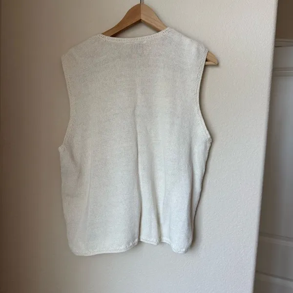Erika Pastel Knit Sweater Vest – Size Large - Image 2