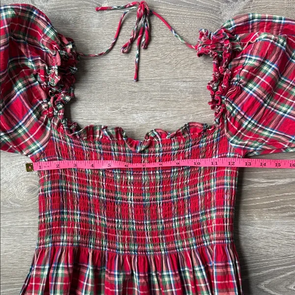 Hill House Red Tartan Nesli Nap Dress XS - Image 11