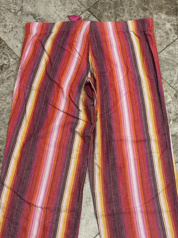 Y2K PINK Victoria’s Secret Pajama Pants Womens Striped Cotton Blend Drawstring S - Image 9