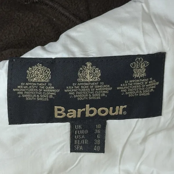 Barbour Cavalry Polarquilt Jacket Womens 6 Beige Quilted Full Zip Riding Coat‎ - Image 10