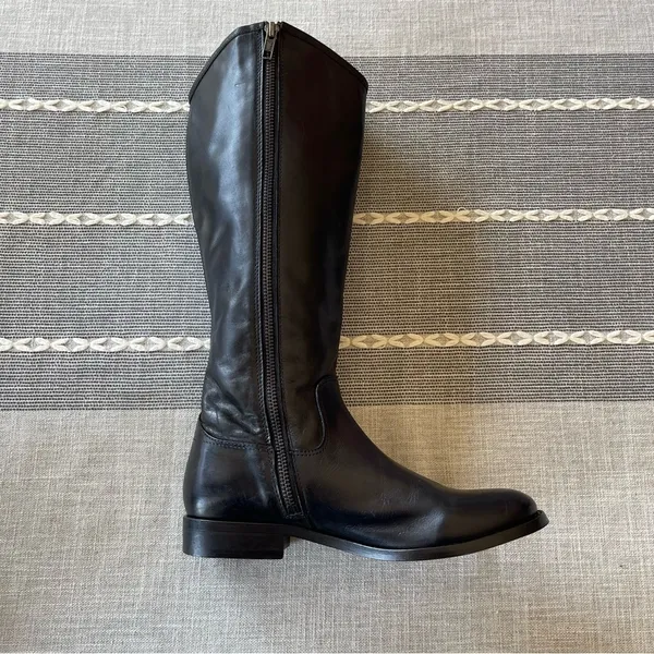 Frye Melissa Button Inside Zip Boots Black Riding Boots Women’s Size 6 - Image 14