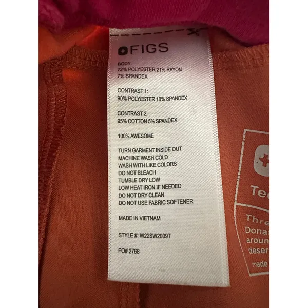 FIGS Mari Skinny Joggers Scrub Pant Terracotta Pink Drawstring size medium - Image 8