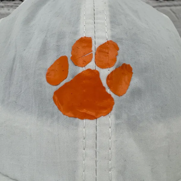 Clemson Hat Women's White Tiger Paw Orange & White Adjustable Back Lightweight - Image 2