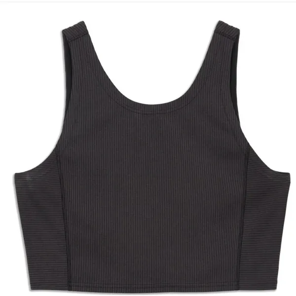 New Lululemon Size 4 Ribbed Softstreme Cropped Tank BLK Black - Image 7