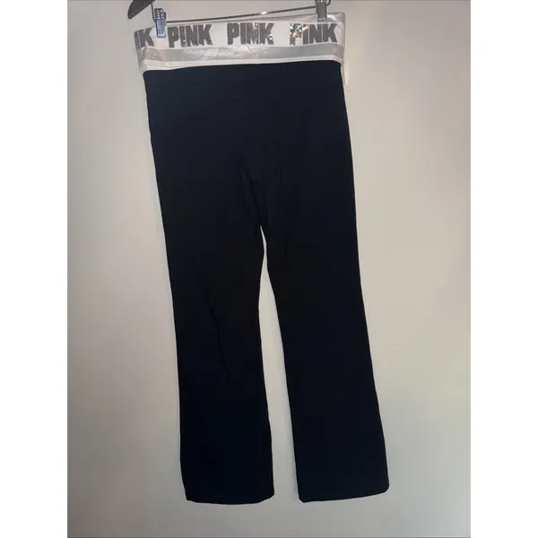 NWT 2016 Victoria's Secret PINK‎ Bling Foldover Flare Leggings Yoga Pants SZ L - Image 5