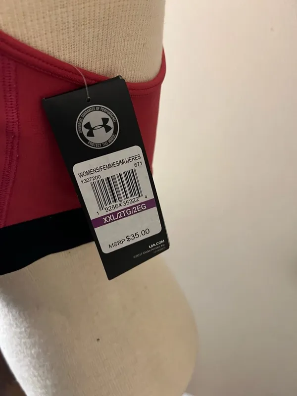 Under Armour Women's Armour Mid Crossback Sports Bra Pink XXL NWT - Image 3