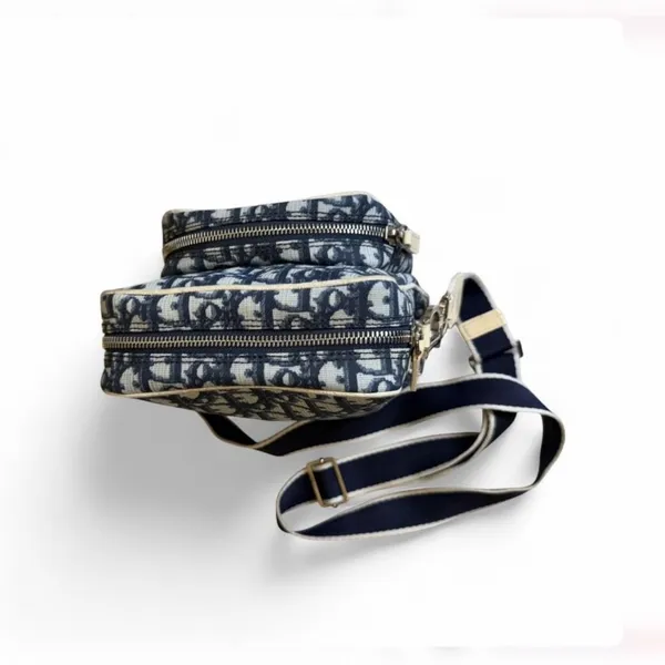 Christian Dior Trotter Monogram Messenger Bag Blue Adiorable Crossbody Vintage - Image 9