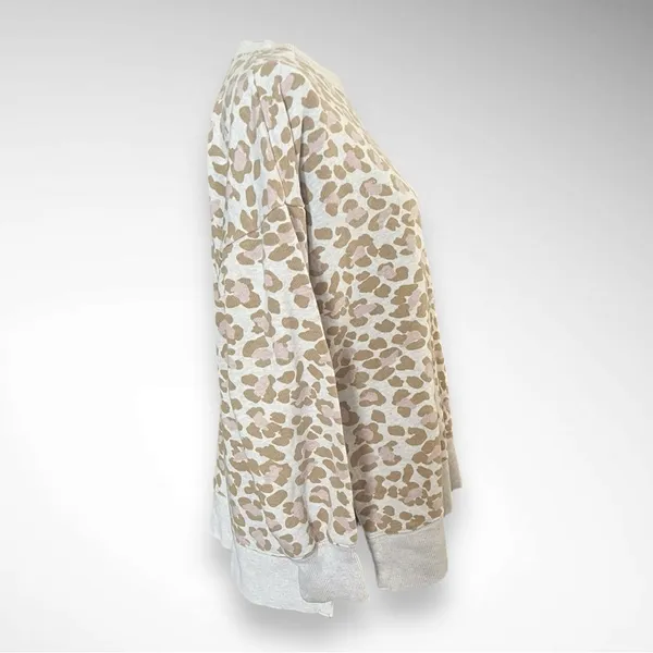 AERIE Women's Oversized Leopard Print Crewneck Sweatshirt Medium |‎ EUC - Image 6