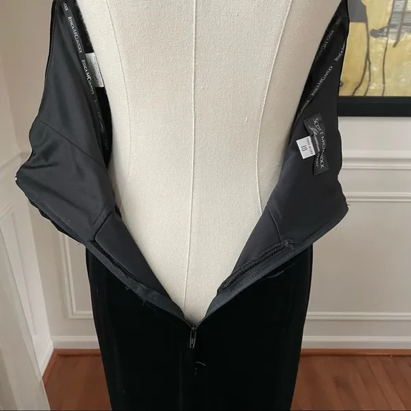 Scott McClintock 2000 Millennium Black Velvet Column Halter Dress 10 - Image 6