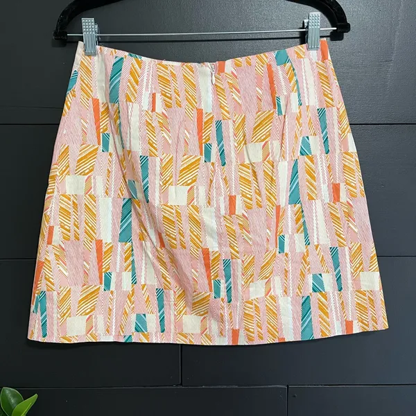 JUNE & HUDSON Boho Unique Fit & Flare Colorful Geo Skirt Sz Small EUC - Image 2