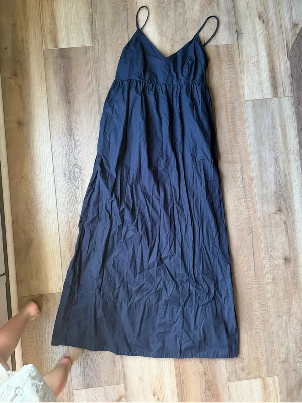 Quince 100% Organic Cotton Maxi Dress NWT Size Small Navy - Image 4