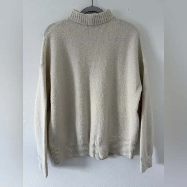 Madewell Neutral Clean Chic Minimalistic Dillon Mock Neck Pullover Sweater large - Image 9