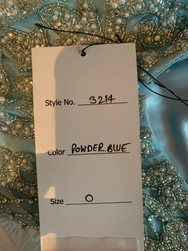 Baby Blue / Silver Sparkle Prom Dress - Image 3