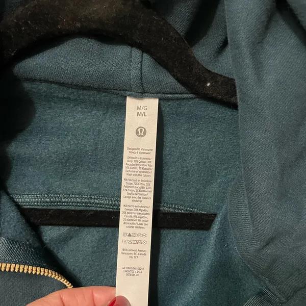 Lululemon NWT Scuba Oversized Half Zip Hoodie Indochine Blue Gold Size M/L - Image 13