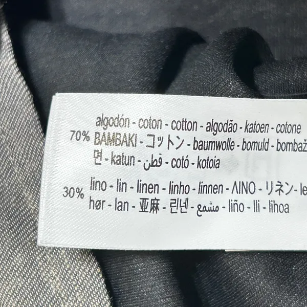 Zara Women ZW Collection Cropped Top L Gray Cotton Linen Boxy Minimalist Coastal - Image 7