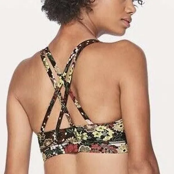 Lululemon Size 4 Energy Bra Fluorolace‎ Multi Medium Support Stretch B / C Cup - Image 2