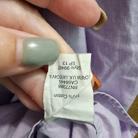 J.Crew Lavender Button-Down Shirt Classic Workwear‎ Essentials Women's - Image 6