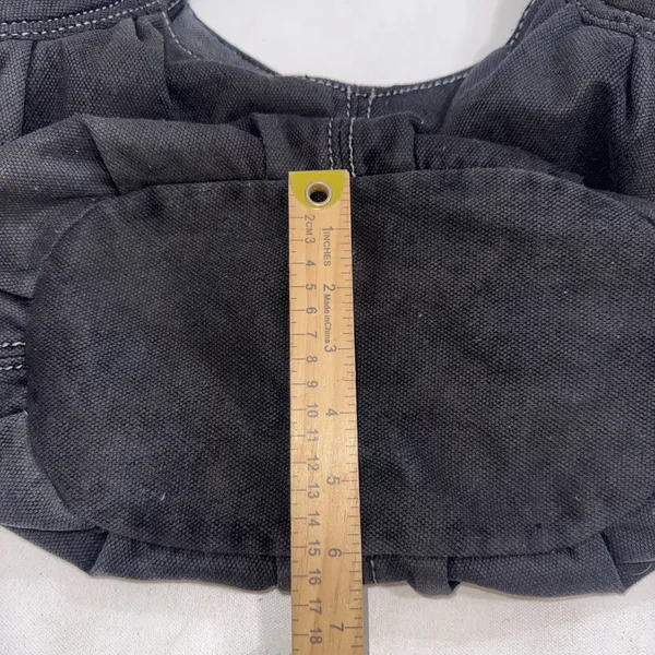 Vintage 2000s Y2K American Eagle Black Gray Canvas Boho Hobo Shoulder Bag Purse - Image 8