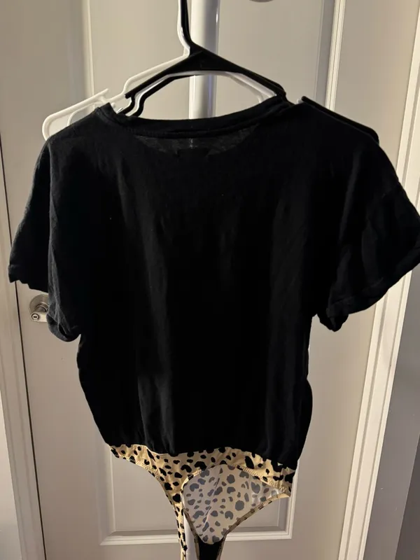 Free People Black Graphic Tee (bodysuit) - Image 2