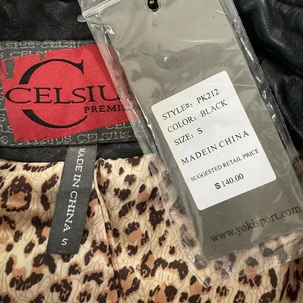 New Celsius Vegan Leather Black Biker Jacket - Image 6