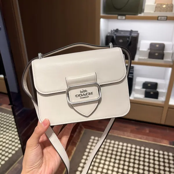Coach Morgan Square Crossbody Chalk White Crossgrain Leather CL416 NWT $398 - Image 9