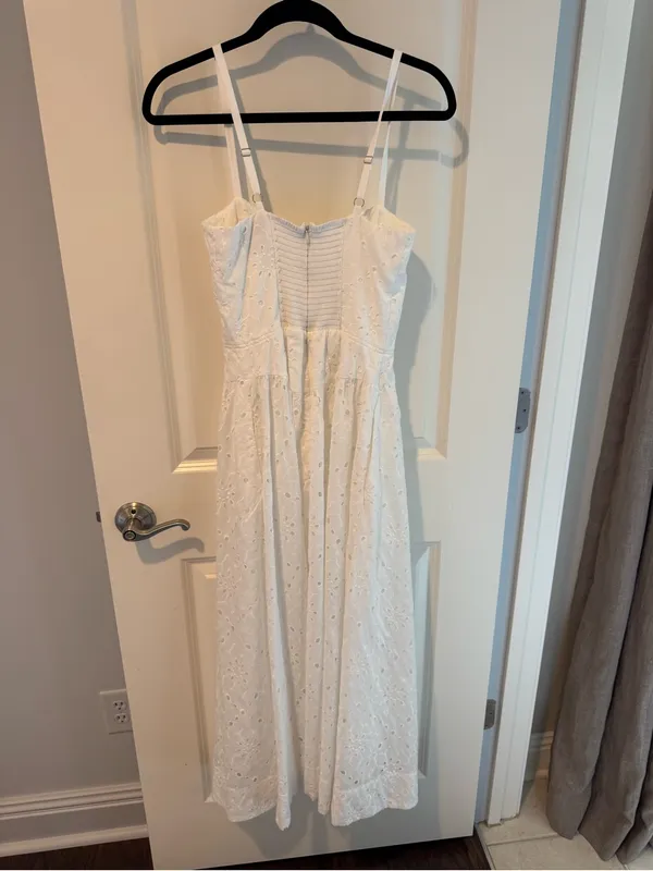 Reformation Katarin White Broderie Eyelet Anglaise Dress | Size 6 - Image 8