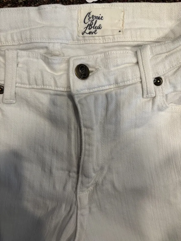 Cosmic blue love white skinny jeans - Image 2
