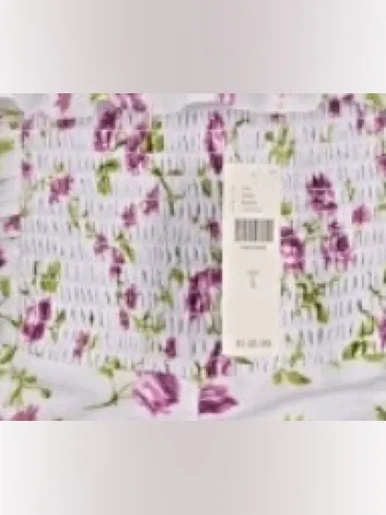 NWT Anthropologie Sleeveless Square-Neck Ruched Mini Dress purple floral Large - Image 6