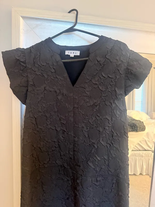 Black Dress THML Floral Embroidered - Image 2