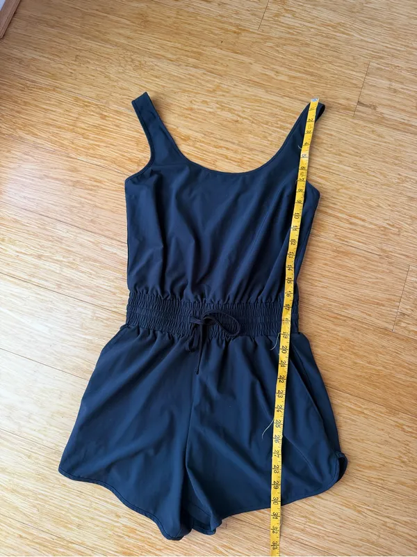 Abercrombie & Fitch Black Active Romper XS Tall Drawstring Athletic Playsuit - Image 8