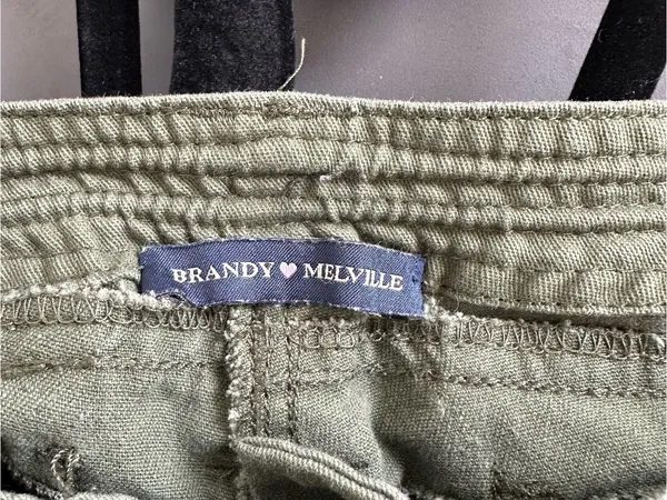 Brandy Melville Olive Green Cargo Pants Utility Straight Leg OS - Image 6