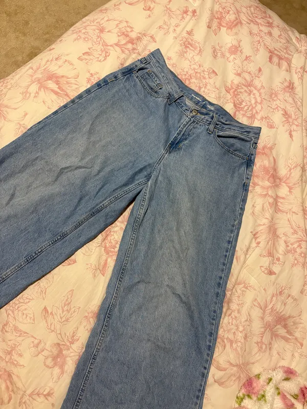 Old navy mid rise WOW baggy wide leg blue jeans - Image 5