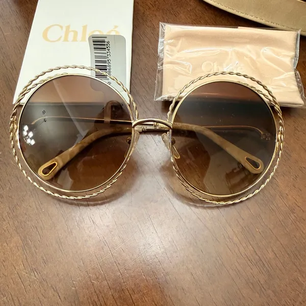 Chloe Brown Round Ladies Sunglasses - CE114ST - Image 4