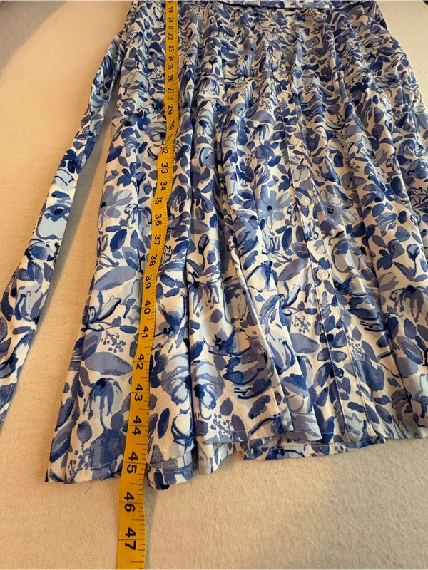 croft & barrow Blue and White Floral Midi Dress with Tie Waist - Image 11