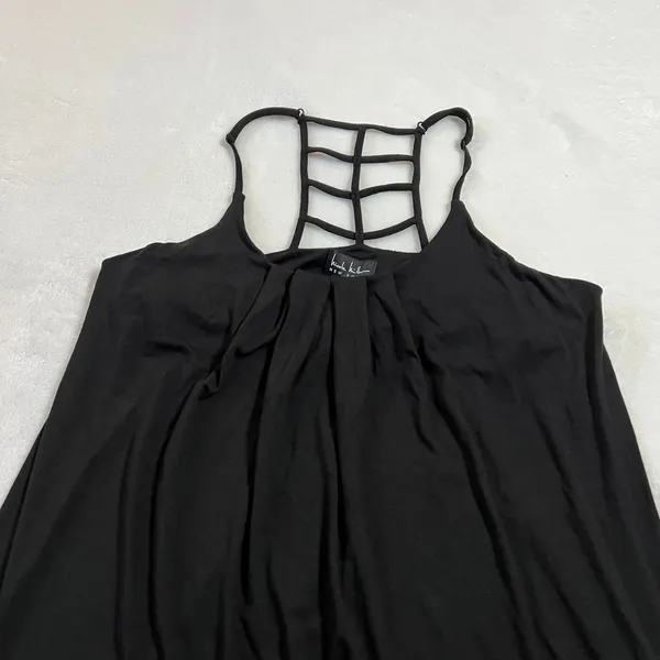NEW Nicole Miller Sleeveless Strappy Ladder Back Maxi Dress Size S Hi Low Hem - Image 6