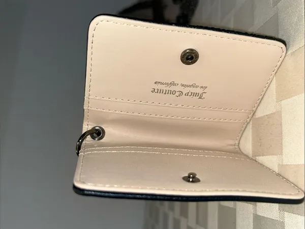Juicy Couture Black Embossed Card & Key Pouch with Silver Logo - Image 4