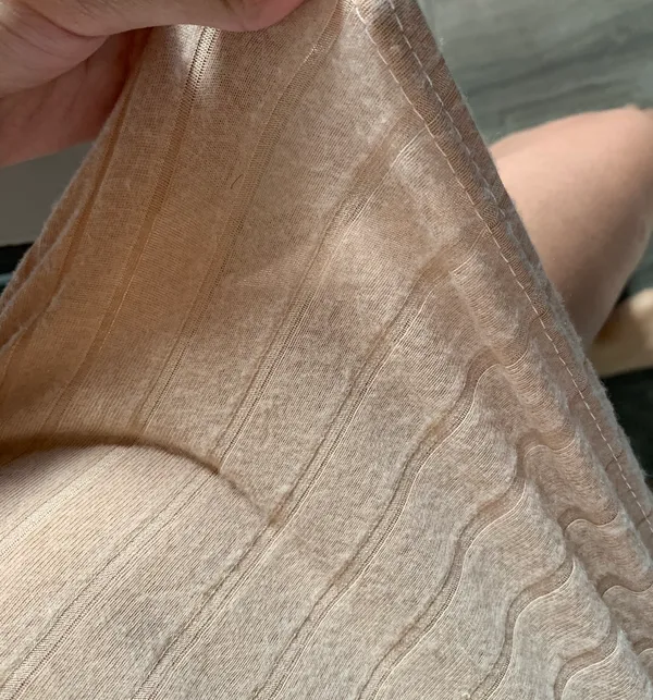 Beige Soft Ribbed Mini Long Sleeve Dress Fall & Winter Layering - Image 7