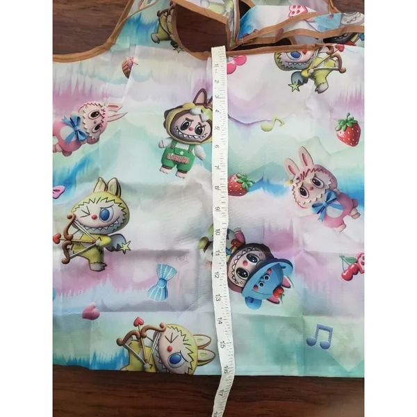 Labubu Chic Kawaii Retro Eco Friendly Trendy Packable Sturdy Reusable Nylon Bag - Image 2