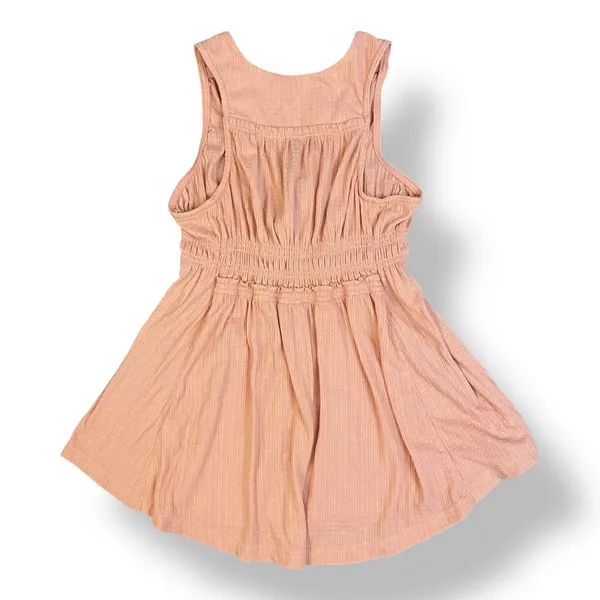 Free People Beach Bound Tie Front Smocked Tank Top Size S‎ Pink Orange - Image 5