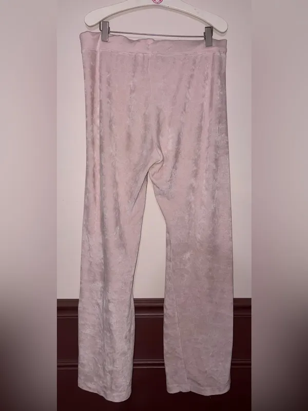 PINK VS Y2K Vintage Velour Pants with Rhinestone Accent - Image 3