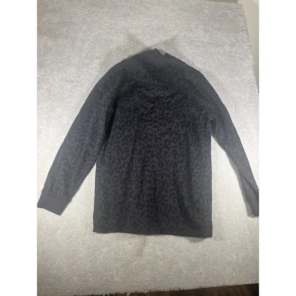 ellese sweatshirt‎ womens us size 12 black leopard print quarter zip - Image 8