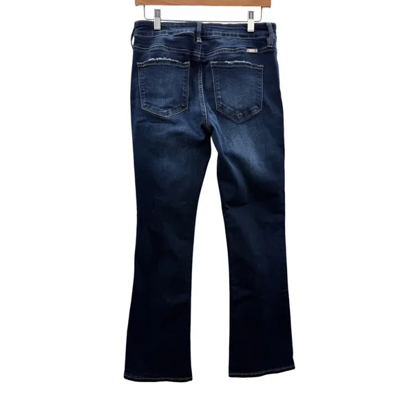 Kancan Flare Jeans Womens 29 Dark Wash High Rise Distressed Stretch Denim‎ - Image 2