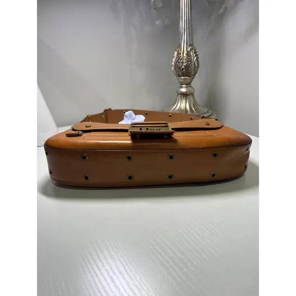 Vintage 2002 Christian Dior Street Chic Columbus Bag Tan Leather Galliano Era‎ - Image 2