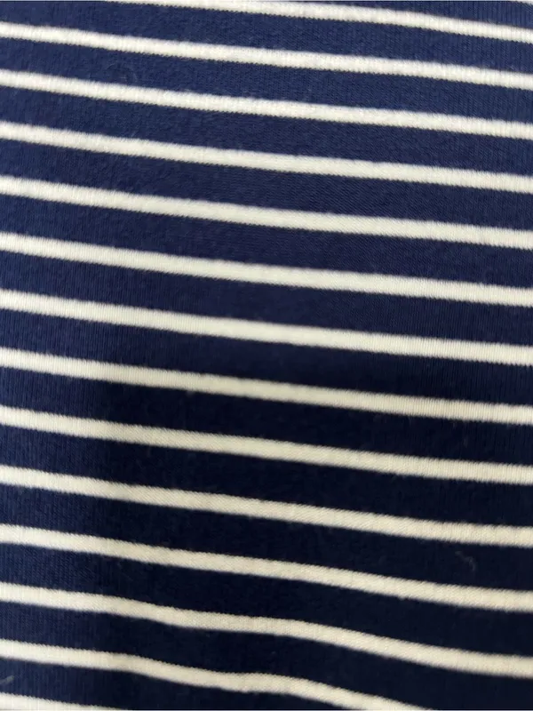 Hilary Radley Striped Navy and White Tie-Waist Dress with Pockets Size Large - Image 4