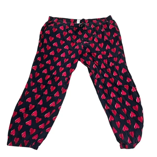 Victoria's Secret Women's XL Black Red Heart Print Lounge Pants - Image 5